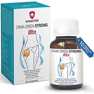 ImmunoSTRONG DIMA DRENA STRONG ULTRA - Bromelina Drenante Forte Dimagrante Brucia grassi Anticellulite Detox con 10 Principi Attivi Contro Ritenzione idrica e Cellulite - ImmunoSTRONG