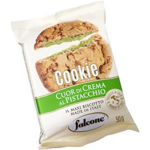 Falcone Cookies Cuor di Crema al Pistacchio Expo Bar 13 pz Maxi Biscotti da 50 gr Made in Italy per La Colazione