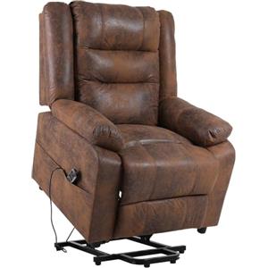 Asukale Electric Recliner Chair TV Armchair Poltrona massaggiante con riscaldamento funzione reclinabile (Brown)