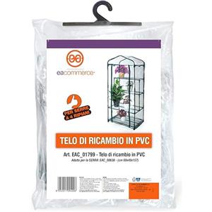 eacommerce Serra da Giardino e Balconi con copertura in PVC impermeabile per Orti, Piante e fiori (Telo di Ricambio per Serra da 4 Ripiani)