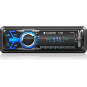 Wistrue Autoradio Bluetooth,Wistrue Stereo Auto Bluetooth Autoradio 1 DIN FM Radio | Stereo Auto Bluetooth Lettore MP3 Supporta 2 USB/Ricarica rapida/SD/AUX/Telecomando/supporto iOS/Android