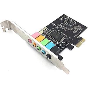 Leihao Scheda audio interna 5.1 per supporto a basso profilo, PCI-E stereo 3D, scheda audio PCI 32/64 Chip CMI8738