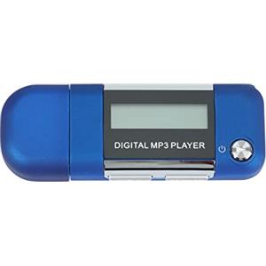 Barabesty Lettore MP3 4GB U Disk Music Player supporta batteria AAA sostituibile, registrazione (blu)