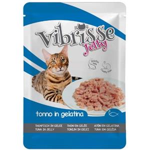 Croci Vibrisse Cibo Umido per Gatti al Tonno in Gelatina - 18 Buste da 70g, Leggero e Cotto al Vapore