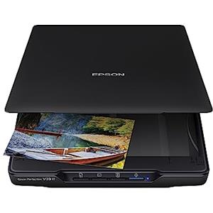 Epson Perfection V39 II - Scanner piatto per foto e documenti a colori con risoluzione ottica 4800 dpi, scansione su cloud, alimentazione USB e coperchio rimovibile