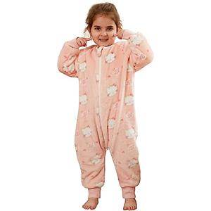 HAHASHOW Sacco Nanna Invernale 2.5 Tog per Bambini 5-6 Anni, Gatto | Flanella calda, Facile da mettere e togliere, con Cerniera, Lavabile in lavatrice, con piedini e maniche, Autunno e Inverno