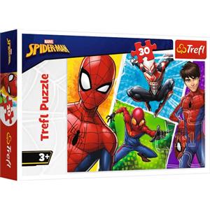 Trefl Spider-Man 30 Elementi, Ragno, per Bambini da 3 Anni Puzzle, Colore und Miguel Marvel Spiderman, 18242