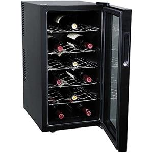 Bakaji Cantina Refrigerante Bottiglie di Vino Cantinetta Frigo Elettrica con 18 Porta Bottiglie 52 Lt Potenza 70 W Doppia Temperatura Regolabile (52 Litri)