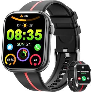 Mingtawn Smartwatch Uomo donna Rispondi/Effettua Chiamate,1.85 Schermo Smartwatch Orologio Uomo,IP67 Impermeabile Sportivo Watch con Frequenza Cardiaca,Ossigeno nel Sangue,Fitness Watch per Android e iOS