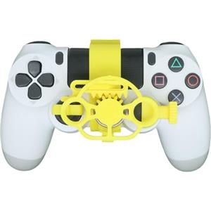 Generic Mini volante per PS4 controller di gioco Stampa 3D Simulatore di guida Sostituzione ausiliaria leggera Maniglia Accessori per ruote da corsa Esperienza di gioco divertente (Yellow)