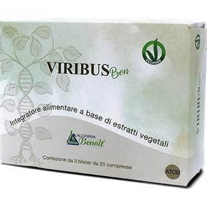 ALCHIMIA BENOIT Viribus Ben - Integratore con Eleuterococco, Rhodiola e Ginkgo Biloba per Memoria e Funzioni Cognitive - 60 Compresse