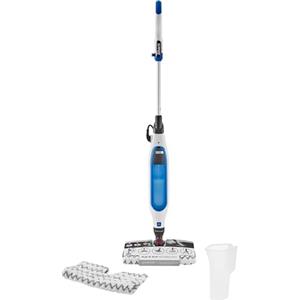 Shark Klik N 'Flip Steam Mop, Scopa a Vapore Manuale, Cavo 6 m, per Pavimenti Duri, 2 Panni Lavabili, Serbatoio Capacità di 375 ml, Riscaldamento in 30 Secondi, Bianco/Blu, S6001EU