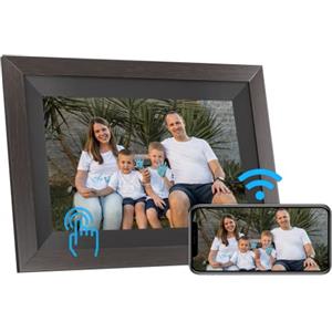 SGIN Cornice Digitale WiFi 10,1 Pollici con 16 GB di Memoria, 1280x800 HD Portafoto Digitale IPS Touch Screen, Digital Photo Frame Rotazione Automatica/Foto/Musica/Video