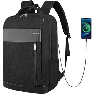 XQXA Zaino PC Portatili,Zaino antifurto Impermeabile Zaino per Laptop con Porta USB,Zaino per Computer Affari da 15.6 Pollici Notebook,Zaino Lavoro Uomo per Scuola Viaggio