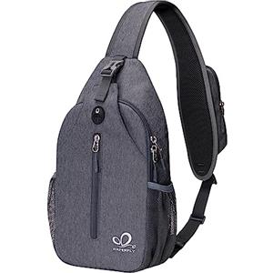 Waterfly Zaino Monospalla Sling Bag: Sportivo Borsello Monospalla Zaini Petto per Trekking Viaggio Lavoro Scuola Borsa Tracolla Monospalla Marsupio Uomo Donna (Grigio scuro)