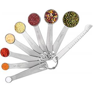 Vicloon Cucchiai Dosatori, Set di 9 Misurini in Acciaio Inox 304 Measuring Spoons Preciso Cucina Misurini Cucchiai Dosatore Set per Misurazione a Secco e Ingredienti Liquidi