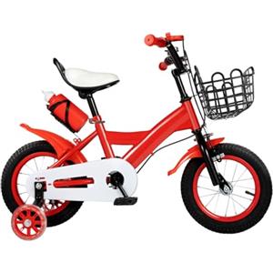 HauTour Bicicletta per bambini 14 16 18 20 pollici in acciaio ad alto tenore carbonio per bambini volante sella regolabile inaltezza per bambini 3 a 9 anni (Bicicletta per bambini 12 pollici Rosso)