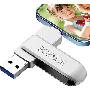 EOZNOE 32GB Chiavetta USB per i Phone,No APP Pen Drive Foto-Stick Per Salvare più Foto e Video,Chiavetta USB3.0 Ad Alta Velocità Compatibile con i Phone/i Pad/Android/PC