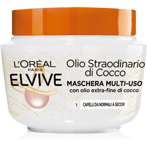 L'Oréal Paris Maschera Nutriente Elvive Olio Straordinario con Olio Fine di Cocco per Capelli Normali a Secchi - 300 ml