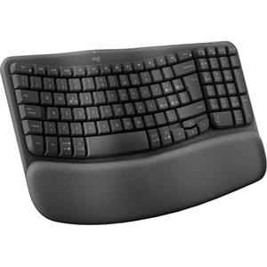 Logitech Wave Keys tastiera wireless ergonomica, ITA QWERTY | Supporto polsi imbottito, digitazione comoda, Easy-Switch, Bluetooth, Logi Bolt, più OS, Windows/Mac - Grafite