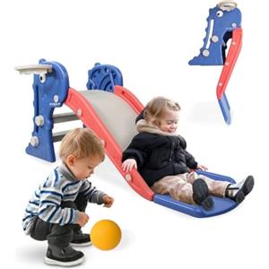 Mobiclinic® kids, Scivolo per bambini, Dino, Pieghevole, Include cesto e palla. bordi arrotondati, Antiscivolo, Massimo 35 kg, Stabile, Sicuro, Facile da montare, Interno ed esterno