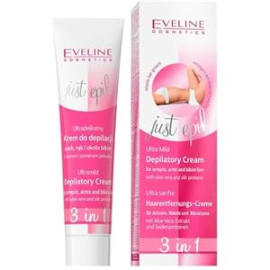 Eveline Cosmetics Just Epil Crema Depilatoria Ultra-Delicata 3-in-1 con Aloe e Proteine della Seta - Efficace per Aree Sensibili, 125 ML