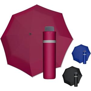 Doppler Ombrello Mini Light Up Reflex in rosa I Ombrello con bordo riflettente I Ombrello tascabile portatile I Mini ombrello con borsa portaombrelli I Ombrello tascabile leggero da viaggio