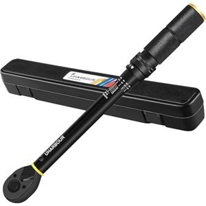 Uharbour Chiave Dinamometrica 3/8, 5-60 Nm, Micro Regolazione 0,1 Nm, Precisione ±3%, 72 Denti, Per Bici, Moto e Auto