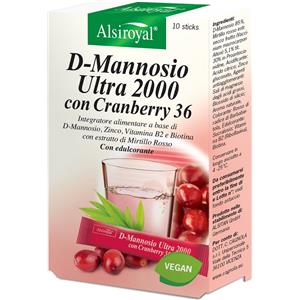 DOTT.C.CAGNOLA D-Mannosio Ultra 2000 con Cranberry - Integratore per la Salute delle Vie Urinarie - 10 Stick