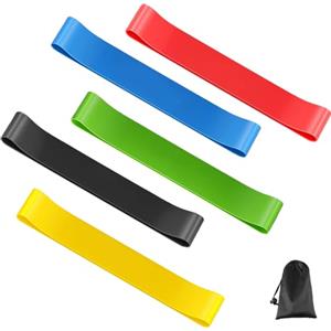Atliberswo Elastici Fitness, Elastici Palestra, un set di complessivamente 5 diverse spessori e colori, realizzato in materiale TPE, adatto per costruire muscoli, trazioni, yoga e altro ancora