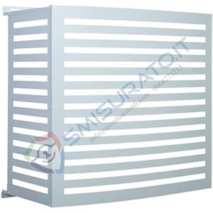 Baia Sicura Copri Condizionatore A Linee Colorato Uniforme (Bianco, 90 H x 100 L x 50/58 P (cm))