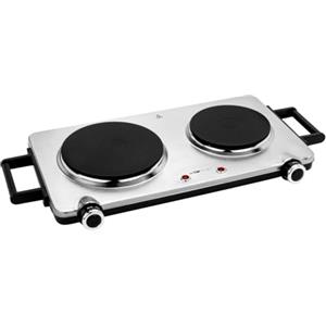 Clatronic Piastra doppia Clatronic in acciaio inox | piastra con 2 piani di cottura | 18 e 15 cm | 2500W | piastra elettrica con maniglie Cool Touch | protezione contro il surriscaldamento | DKP 3668 E