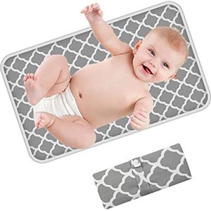 KAMHBE Fasciatoio portatile pieghevole da viaggio, impermeabile, 60 cm x 35 cm, per viaggi, casa, esterno, KAMHBE (grigio)