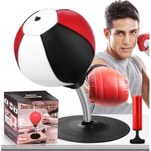 NZQXJXZ Sacco da Boxe da Tavolo, Punching Ball con Ventosa Super Forte, Antistress con Ventosa per Tavolo e Banconi da Ufficio, Regalo Divertente per Amici o Colleghi
