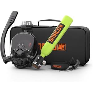 SMACO Mini Bombola Subacquea da 0,5L con Sub-Maschera Fornisce Circa 6 Minuti di Respiro Subacqueo Entro 30ft di profondità Bombole Subacquee per Immersioni in Acque Poco Profonde, Verde