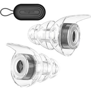 Hearprotek tappi orecchie concerti antirumore silicone tappi per orecchie isolamento acustico earplugs per musica,musicisti,DJ,batteristi,festival,aereo 23dB taglia M(1paia, Nero)