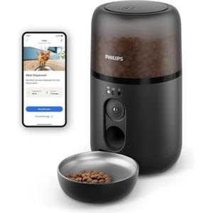 Philips Pet Series Distributore automatico di cibo con videocamera, Rilevazione del movimento, Pianificazione pasti, Avviso di rifornimento, Tecnologia anti-intasamento, Connessione App (PAW5320/02)