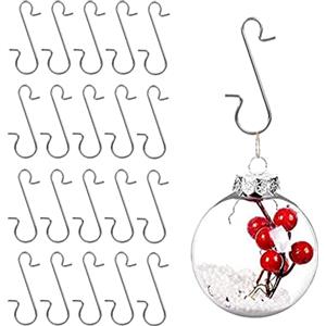 HERZWILD 120pezzi Ganci Albero di Natale S Ganci per Palline di Natale Ganci per Decorazioni di Natale, Ghirlanda di Natale Ganci per Ornamenti Natalizi (argento/C)