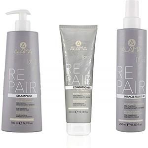 A ALAMA ALAMA KIT RISTRUTTURANTE CAPELLI SHAMPOO + BALSAMO + SPRAY MIRACOLOSO 5 IN 1 | CON KERATINA