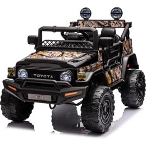 Tecnobike Shop Auto Macchina Elettrica per Bambini Jeep Toyota Fj Cruiser Ride-On12V Telecomando Luci e Suoni (Nero)