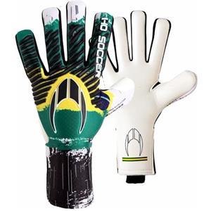 HO Soccer Pro Evolution Squadra Negative Brazil Guanti da Portiere, Unisex Adulto, Verde/Giallo, 8,5