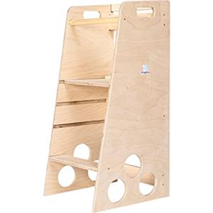 mamikids Learning Tower - Torre Montessoriana in Legno Naturale per Bambini 2-6 Anni, Torretta Montessoriana Trasformabile in Scala, Tavolo, Sgabello Bambini - Apprendimento Montessori, Made in Italy