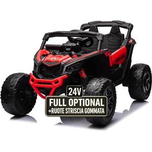 TOYSCAR Auto Macchina Elettrica per Bambini 24V UTV CAN AM MAVERICK Full Optional Telecomando 2 Motori da 200W Porte Apribili Carico 25 Kg TOYSCAR (rosso)
