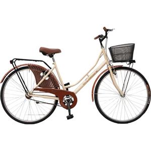 MADICKS Bicicletta Donna da Passeggio Olanda Misura 26 Bici da città Vintage retrò con Cestino Beige