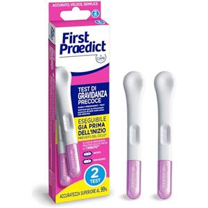 FIRST RESPONSE CARE for you - First Praedict, Test Precoce di Gravidanza - Test a responso immediato già a 6 giorni prima dell'inizio previsto del ciclo, Nessun'altra marca te lo dice prima, 2 stick per confezione