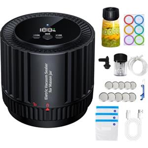 Générique Sigillatrice Sottovuoto Elettrica Per Barattoli Di Muratore Con 10 Coperchi, Ydi Kit Vaso In Muratura Sigillatrice Elettrica, Conservazione Degli Alimenti, Con 3 Sacchetti Per Il Vuoto