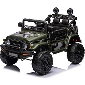 Tecnobike Shop Auto Macchina Elettrica per Bambini Jeep Toyota Fj Cruiser Ride-On12V Telecomando Luci e Suoni (Verde Militare)