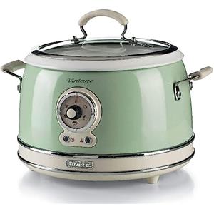 Ariete 2904 Rice Cooker - Cuociriso Elettrico con bowl in ceramica - Sushi fatto in casa - Multicooker - Linea Vintage - 3,5 L - 650 W - Verde