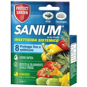 Bayer Sanium SL25 PFnPE 5ml - Insetticida Sistemico Concentrato per Piante Edibili, Elimina Afidi e Cocciniglie con Azione Rapida