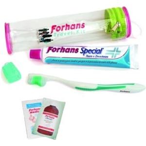 Forhans Dental Kit Adulti - Spazzolino Professionale, Collutori e Pochette in PVC